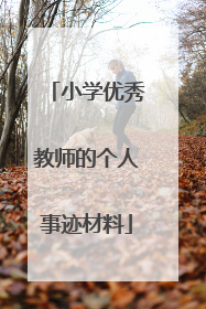 小学优秀教师的个人事迹材料