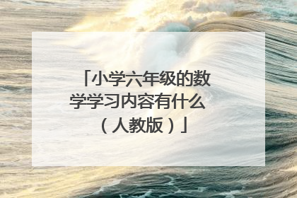 小学六年级的数学学习内容有什么（人教版）