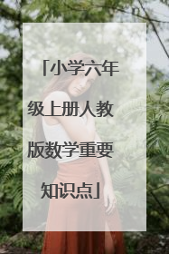 小学六年级上册人教版数学重要知识点