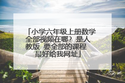 小学六年级上册数学全部视频在哪? 是人教版 要全部的课程 最好给我网址