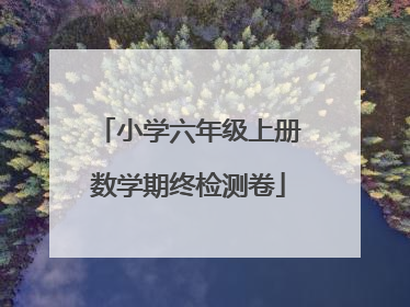 小学六年级上册数学期终检测卷