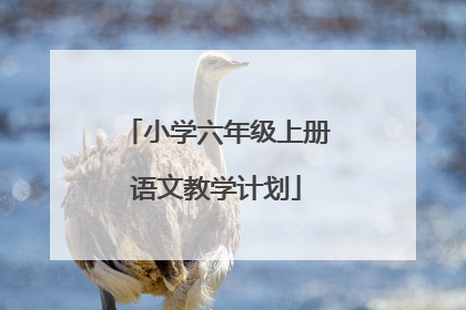 小学六年级上册语文教学计划