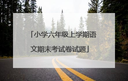 小学六年级上学期语文期末考试卷试题