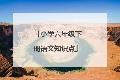 小学六年级下册语文知识点