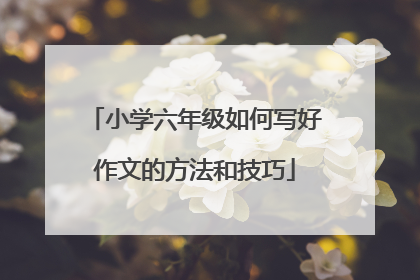 小学六年级如何写好作文的方法和技巧