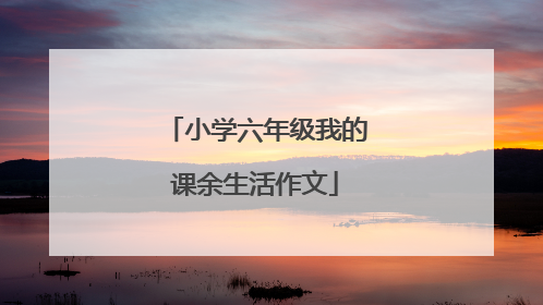 小学六年级我的课余生活作文