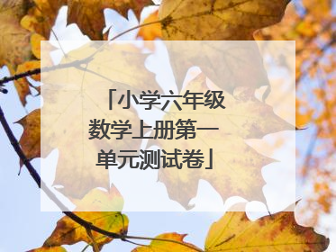 小学六年级数学上册第一单元测试卷