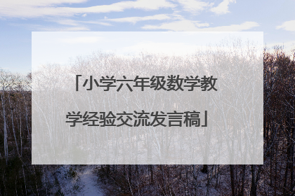 小学六年级数学教学经验交流发言稿