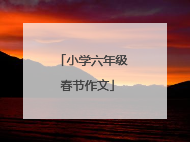 小学六年级春节作文