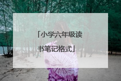 小学六年级读书笔记格式