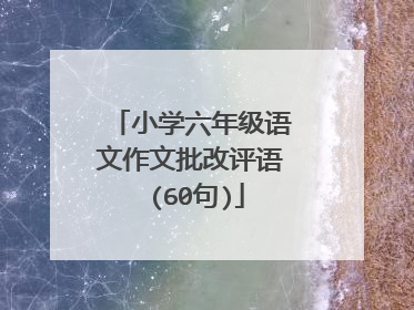 小学六年级语文作文批改评语 (60句)