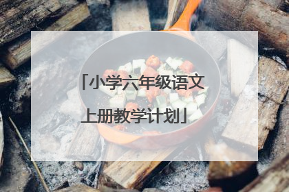 小学六年级语文上册教学计划
