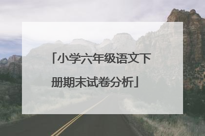 小学六年级语文下册期末试卷分析