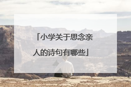 小学关于思念亲人的诗句有哪些