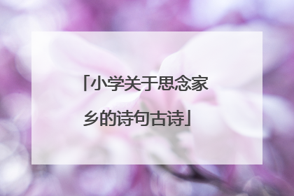 小学关于思念家乡的诗句古诗