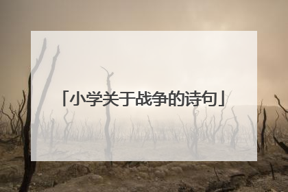 小学关于战争的诗句