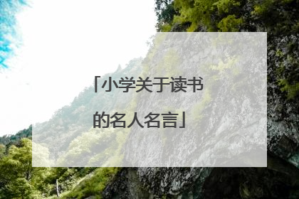 小学关于读书的名人名言