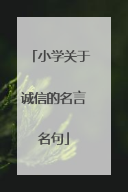 小学关于诚信的名言名句