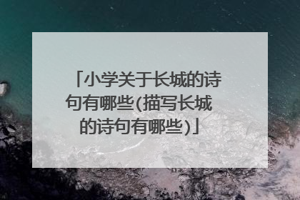 小学关于长城的诗句有哪些(描写长城的诗句有哪些)