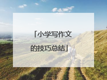 小学写作文的技巧总结