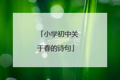 小学初中关于春的诗句