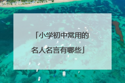 小学初中常用的名人名言有哪些