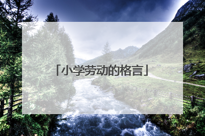小学劳动的格言