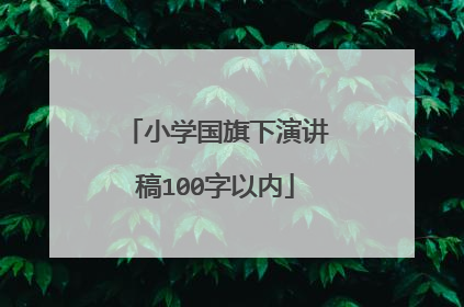 小学国旗下演讲稿100字以内