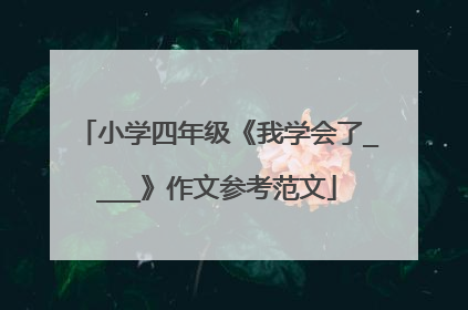 小学四年级《我学会了____》作文参考范文
