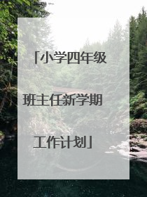 小学四年级班主任新学期工作计划