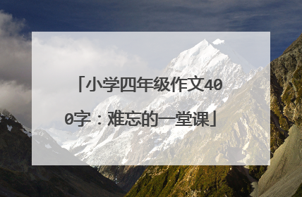 小学四年级作文400字：难忘的一堂课