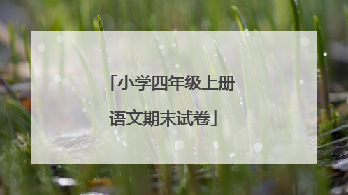 小学四年级上册语文期末试卷