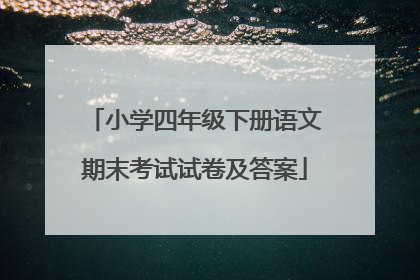 小学四年级下册语文期末考试试卷及答案