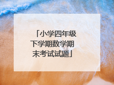小学四年级下学期数学期末考试试题