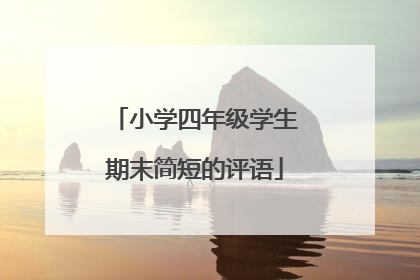 小学四年级学生期末简短的评语