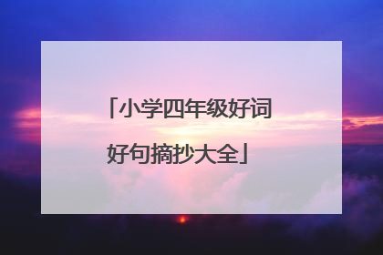 小学四年级好词好句摘抄大全
