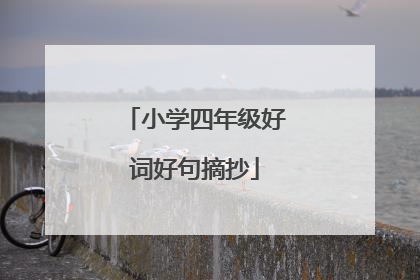 小学四年级好词好句摘抄