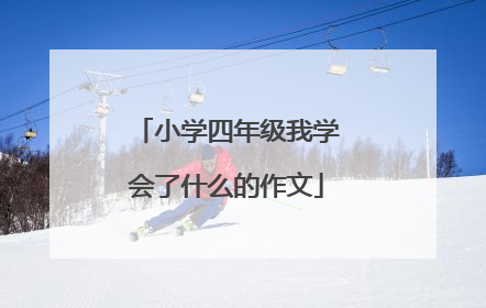 小学四年级我学会了什么的作文