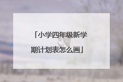小学四年级新学期计划表怎么画