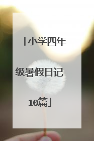 小学四年级暑假日记10篇