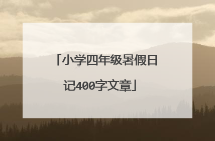 小学四年级暑假日记400字文章