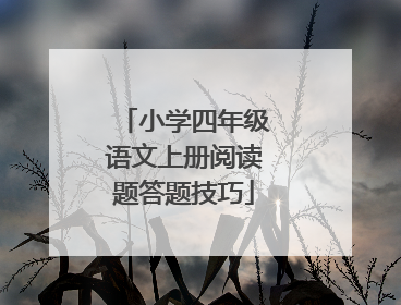 小学四年级语文上册阅读题答题技巧