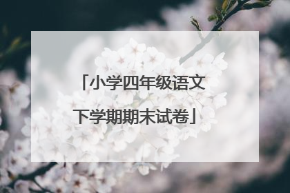 小学四年级语文下学期期末试卷