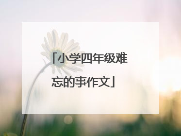 小学四年级难忘的事作文