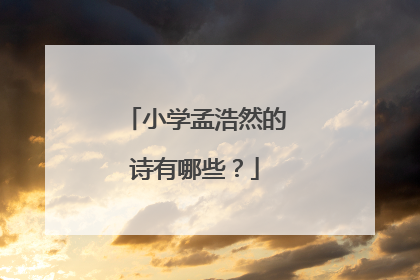 小学孟浩然的诗有哪些？