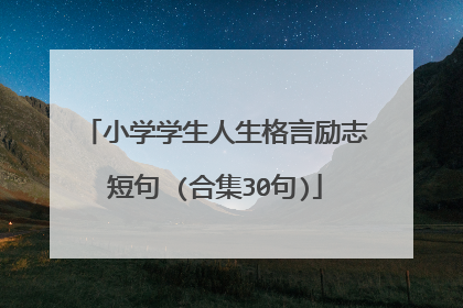 小学学生人生格言励志短句 (合集30句)