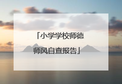 小学学校师德师风自查报告