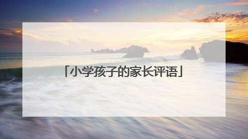 小学孩子的家长评语