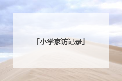 小学家访记录