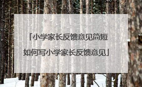 小学家长反馈意见简短 如何写小学家长反馈意见